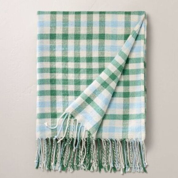 HEARTH & HAND Magnolia Plaid Fringe Throw Blanket - Picture 1 of 8